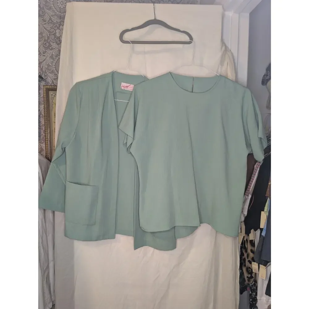 Vintage mint top and blazer